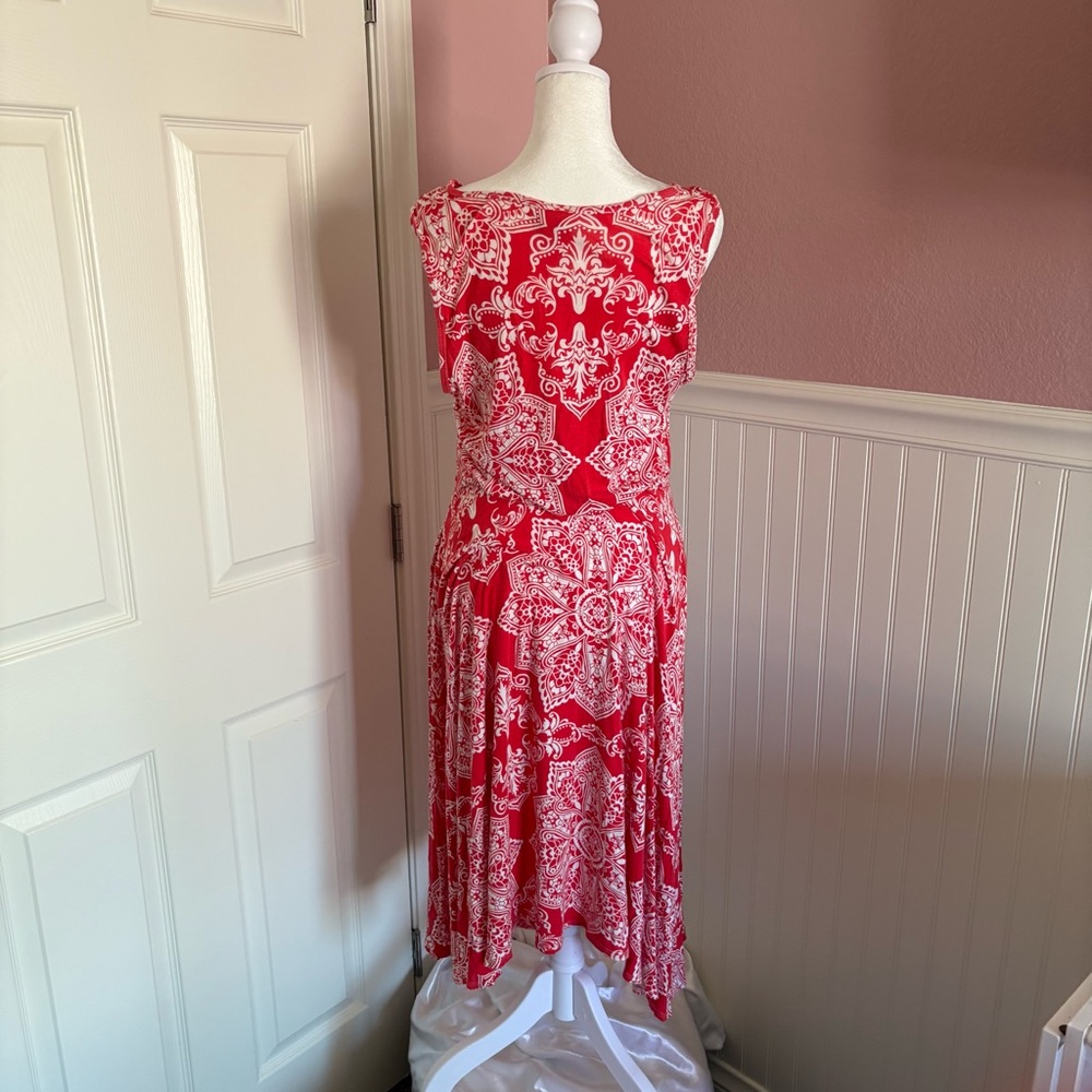 Agnes & Dora Red and White Scoop Neck Sundress size Large - Picture 6 of 9